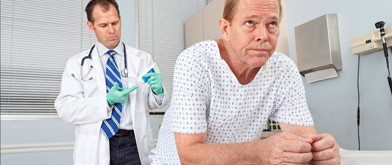Terapia com prostatite na recepção do médico
